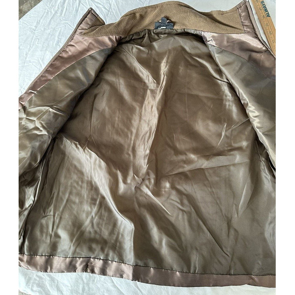 Jane Ashley Puffer Vest Jacket Rust Brown Size XL Full Zip Quilted - Picture 13 of 15